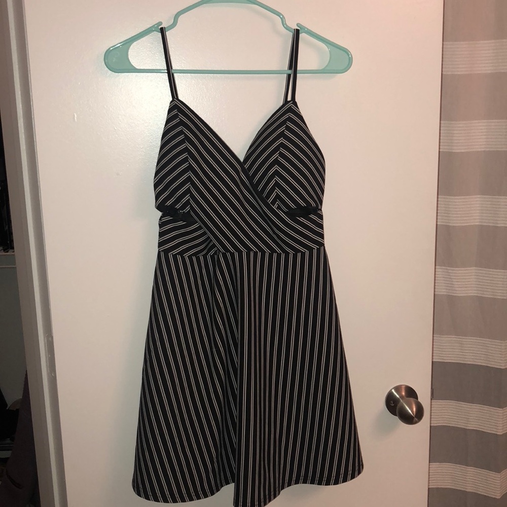Black and White Stripped Sun Dress